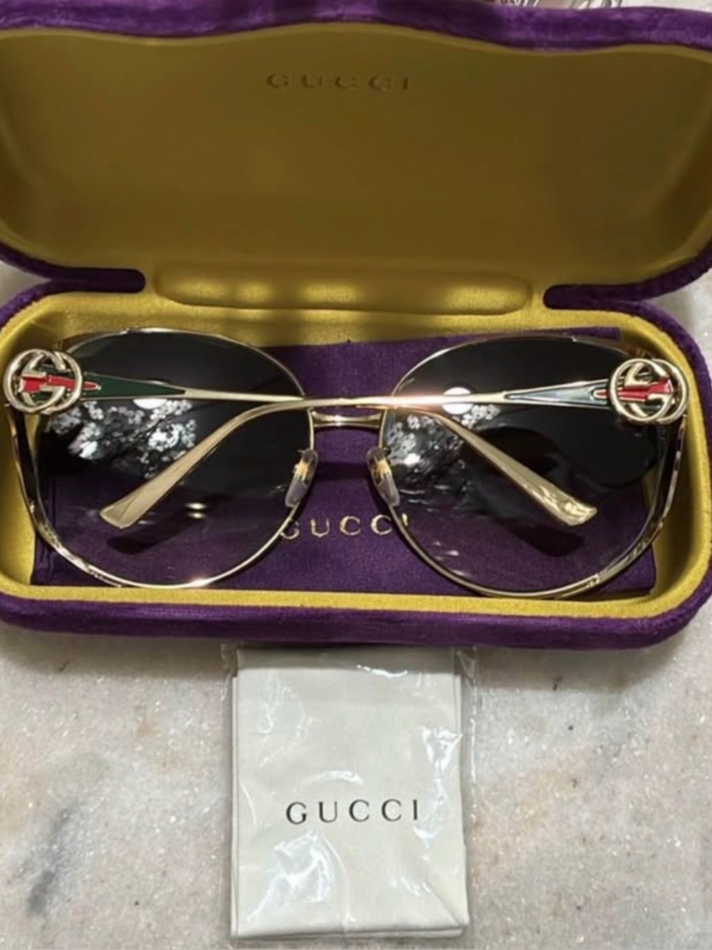 Gucci Gold Sunglasses